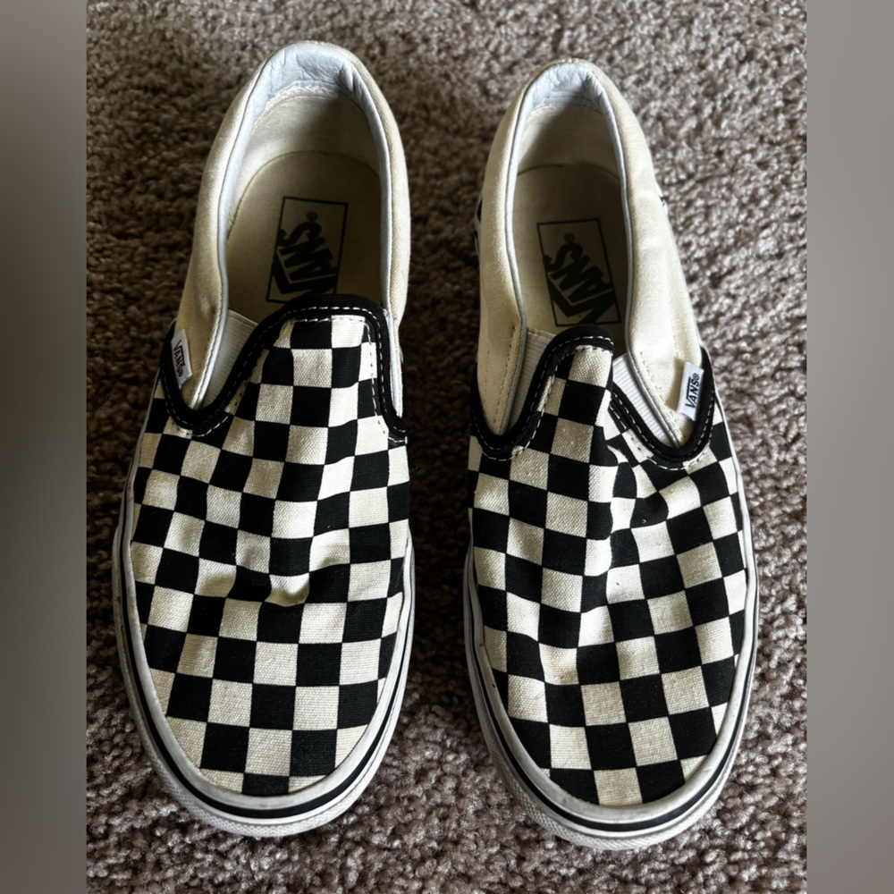 Vans Black and White Checkered Slip-Ons